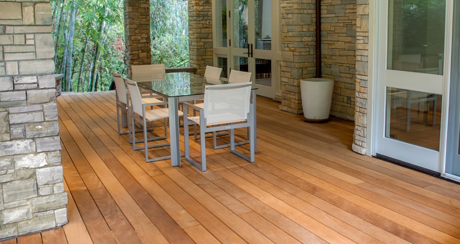 Garapa wood decking