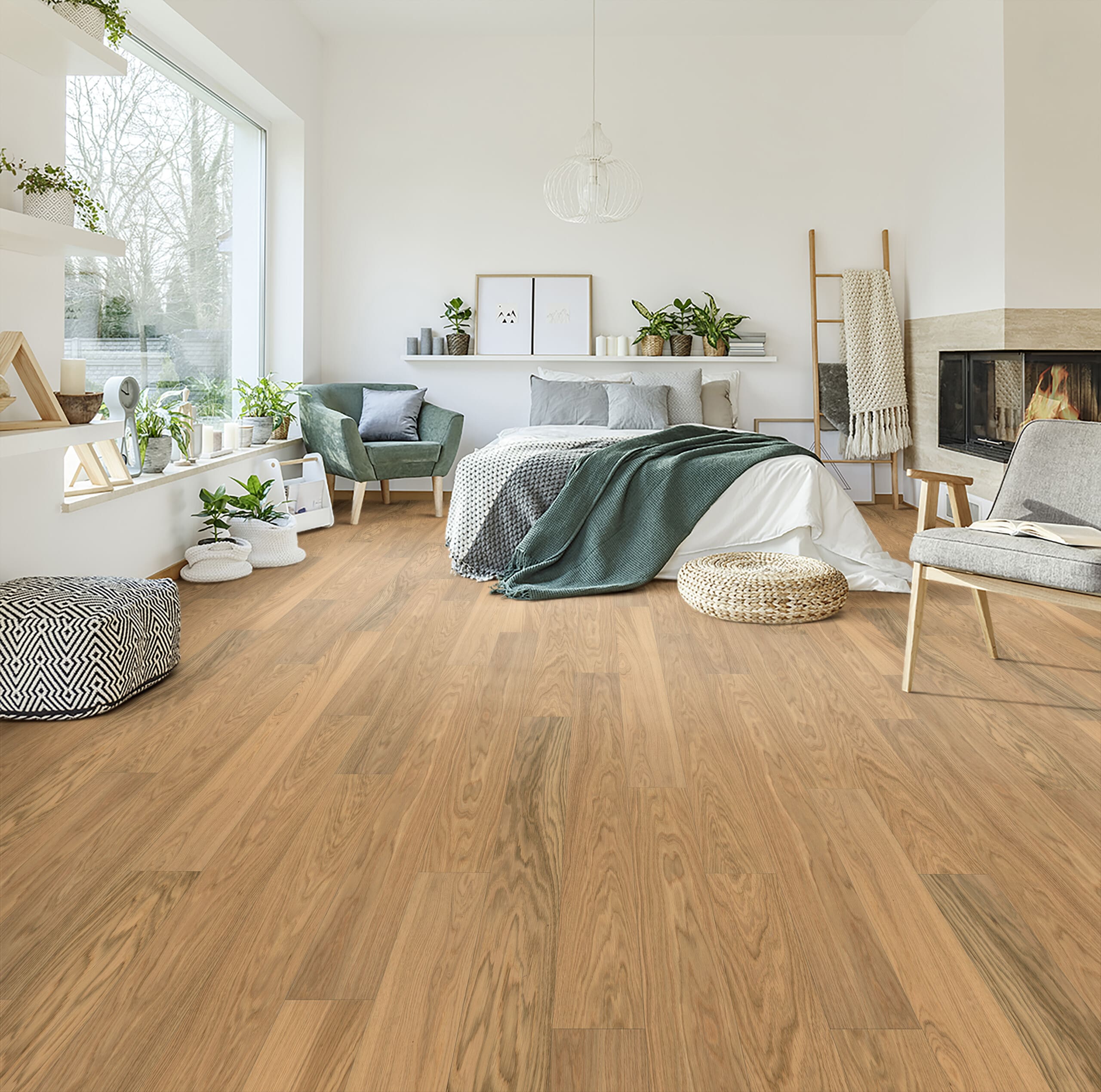 Viken hardened wood flooring, Natural Oak color, Durable, Engineered, Scandinavian, residential, commercial,